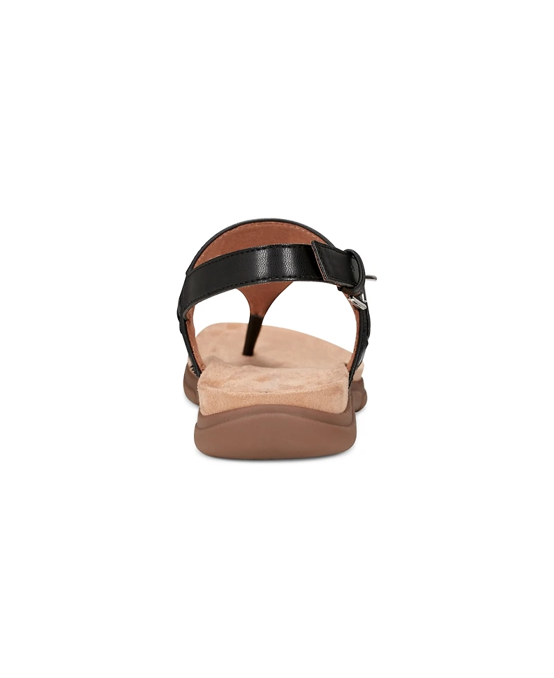 Easy Spirit Women's Monte Woven T-Strap Flat Sandals