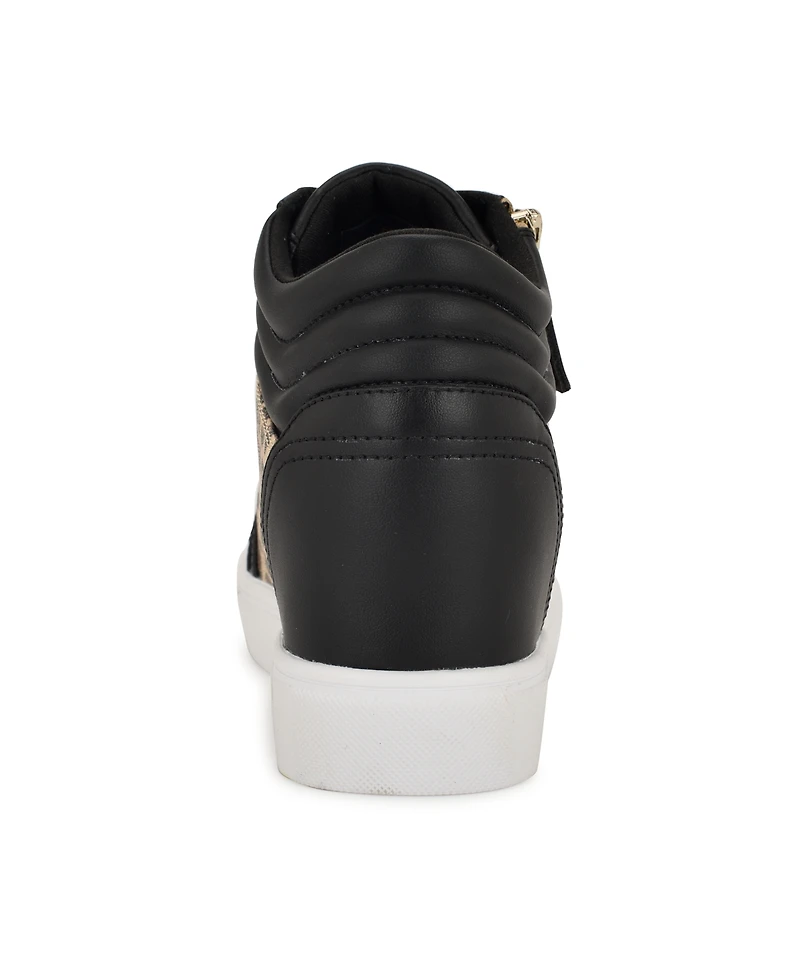 Nine West Women's Tons High Top Hidden Wedge Sneakers