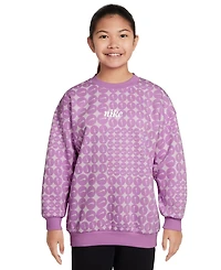 Nike Big Girls Sportswear Club Fleece Oversized Crewneck Sweatshirt