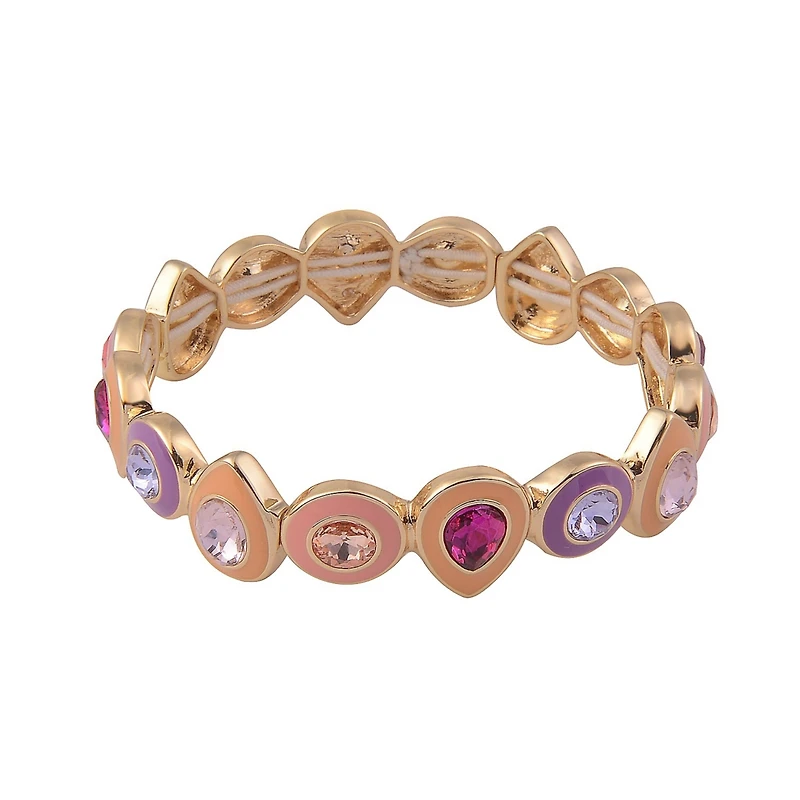 Laundry by Shelli Segal Mutli Colored Enamel and Stone Stretch Bracelet