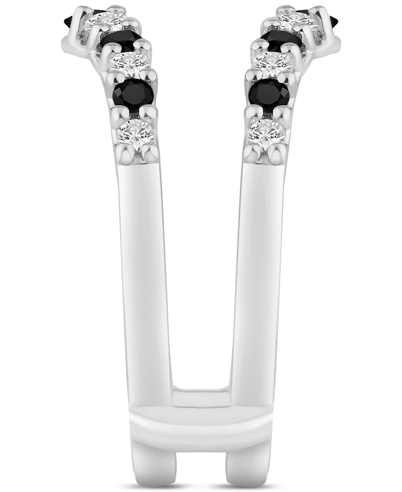Black Diamond & White Diamond Ring Guard Enhancer (1-1/10 ct. t.w.) in 14k White Gold