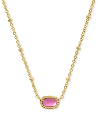 Kendra Scott Gold-Tone Mini Elisa Enamel Frame Short Pendant Necklace, 15" + 4" extender