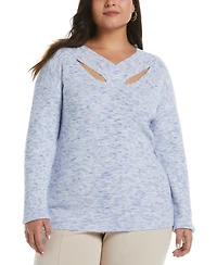 Ella Rafaella Plus Cutout Neck Sweater