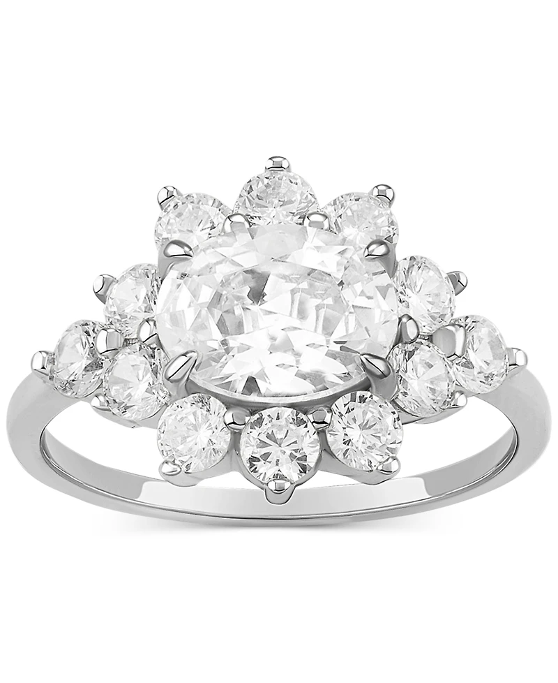 Giani Bernini Cubic Zirconia Oval Cluster Ring in Sterling Silver, Created for Macy's