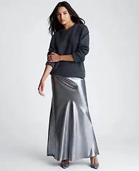 Kenneth Cole Women's Metallic Pull-On Bias Flared Maxi Skirt