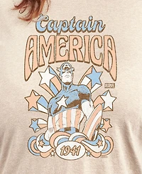 Hybrid Apparel Plus Marvel Captain America Graphic Crew Neck Tee