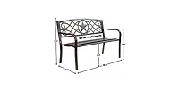 Steel Garden Bench – 4-Foot Outdoor Patio Seating with Powder Coated Metal Finish for Lawn or Porch