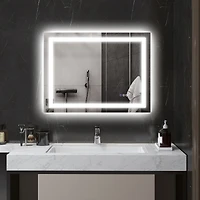Homcom 32" x 24" Led Bathroom Mirror Infinite Color Temp Back & Front Lit
