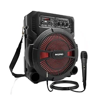 Pyle 8" Bluetooth Portable Pa Speaker & Microphone System with Rechargeable Battery, MP3/Usb/Sd/Fm Radio & Led Lights