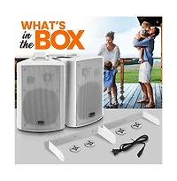 Pyle 5.25” Bluetooth Wireless Wall Mountable Speaker System with 2-Way Full Range Stereo Sound, 300W Rms