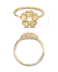 Devata Clover Heart Ring in 14K Gold, Size 7, approx. 1.9 grams.