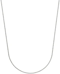 Beaded Link Chain Necklace (3/4mm) in 14k White Gold