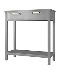Slickblue Modern Entryway Accent Table with 2 Drawers for Sofa or Storage