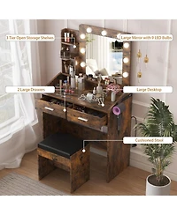 gaomon Vanity Desk with Mirror and Lights