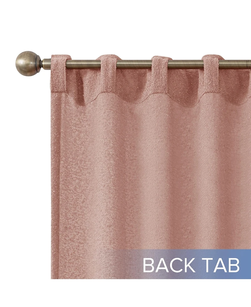 Boucle Light Filtering Back Tab Single Curtain Panel, 52"X96"