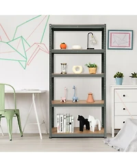 Gymax 2PCS 72'' Metal 5-Tier Garage Storage Rack Shelf Adjustable Freestanding