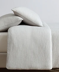 Calvin Klein Washed Texture Solid Cotton Jacquard 3 Piece Duvet Cover Set