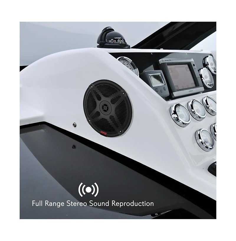 Pyle 6.5" Waterproof Rated Marine Speakers with Wireless Rf Streaming Support (Supplemental Speakers for Model: 'PLMRF65MB')