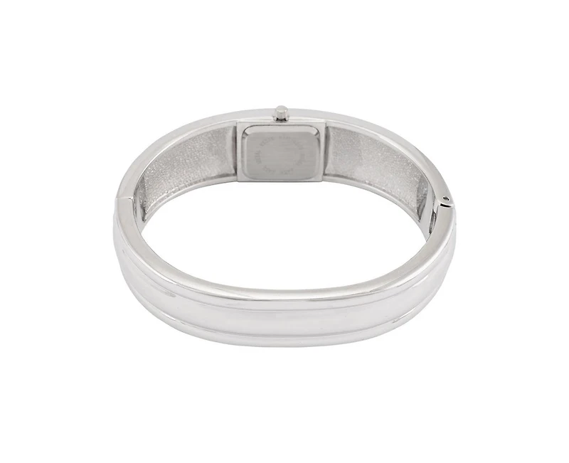Peugeot Women's Silver-Tone Crystal Accented Cuff Bangle Fashion Watch