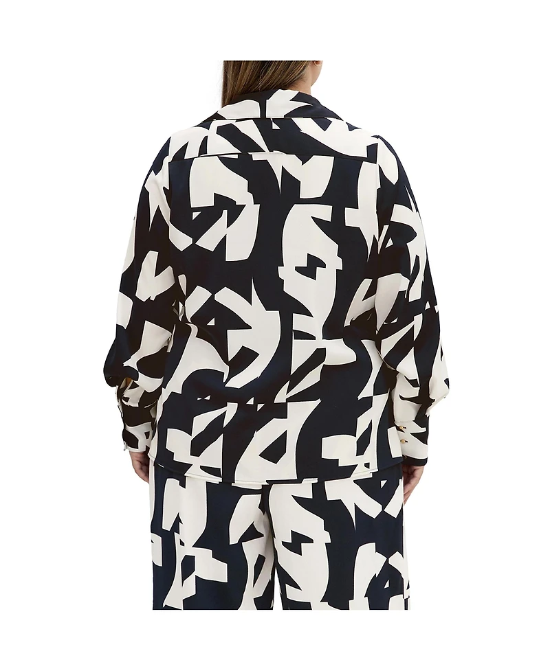 City Chic Plus Enya Print Shirt