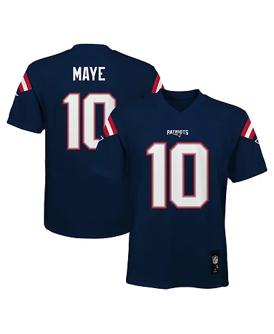 Outerstuff Big Boys and Girls Drake Maye Navy New England Patriots Replica Player Jersey