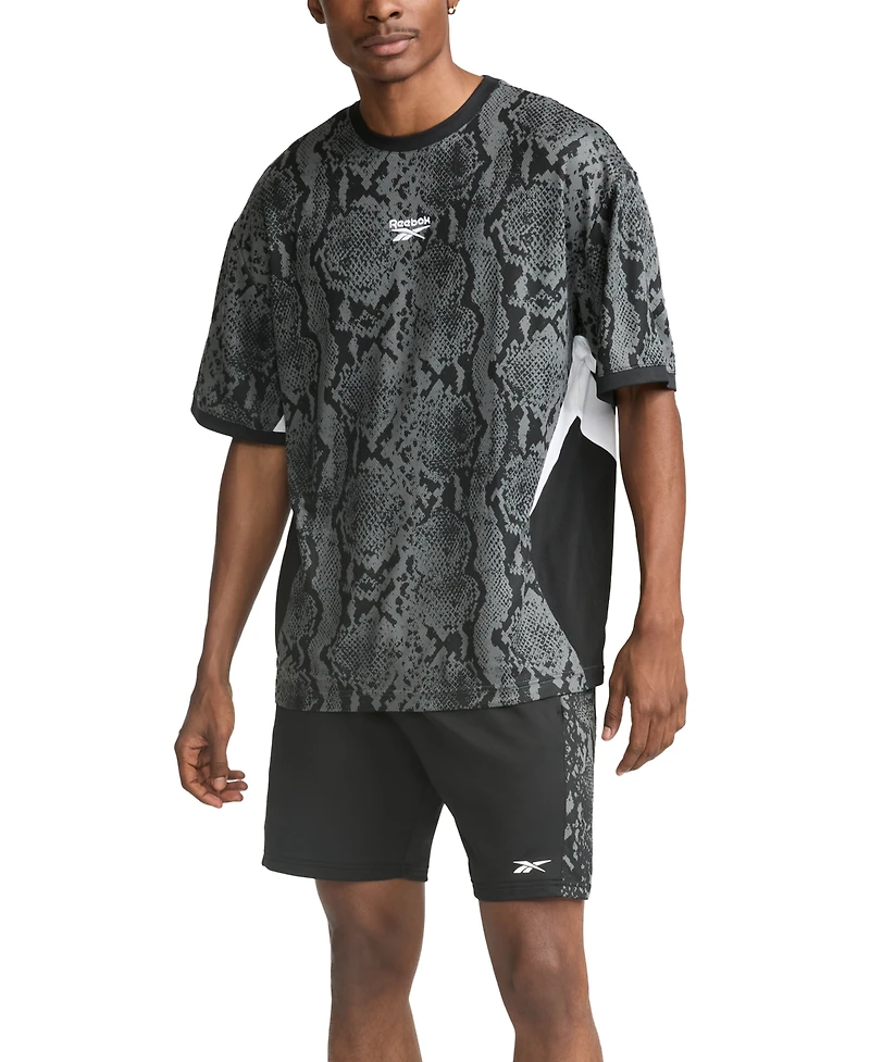 Reebok Men's Snake 7" Aop Panel Athletic Shorts
