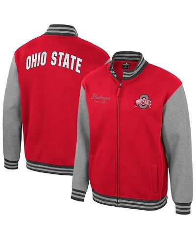 Colosseum Men's Scarlet Ohio State Buckeyes Ambi-Turner Full-Zip Varsity Jacket
