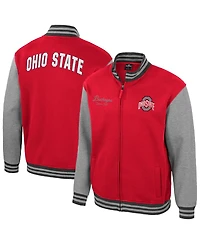 Colosseum Men's Scarlet Ohio State Buckeyes Ambi-Turner Full-Zip Varsity Jacket