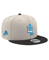 New Era Men's Cream/blue Detroit Lions City Originals 9FIFTY Snapback Hat