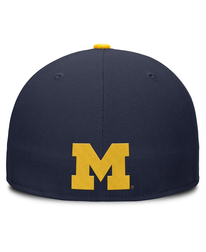 Jordan Men's Navy/maize Michigan Wolverines Two-Tone Primetime Performance Fitted Hat