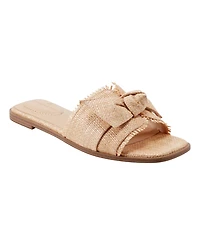 Bandolino Women's Vallen Knotted Bow Flat Slide Sandals
