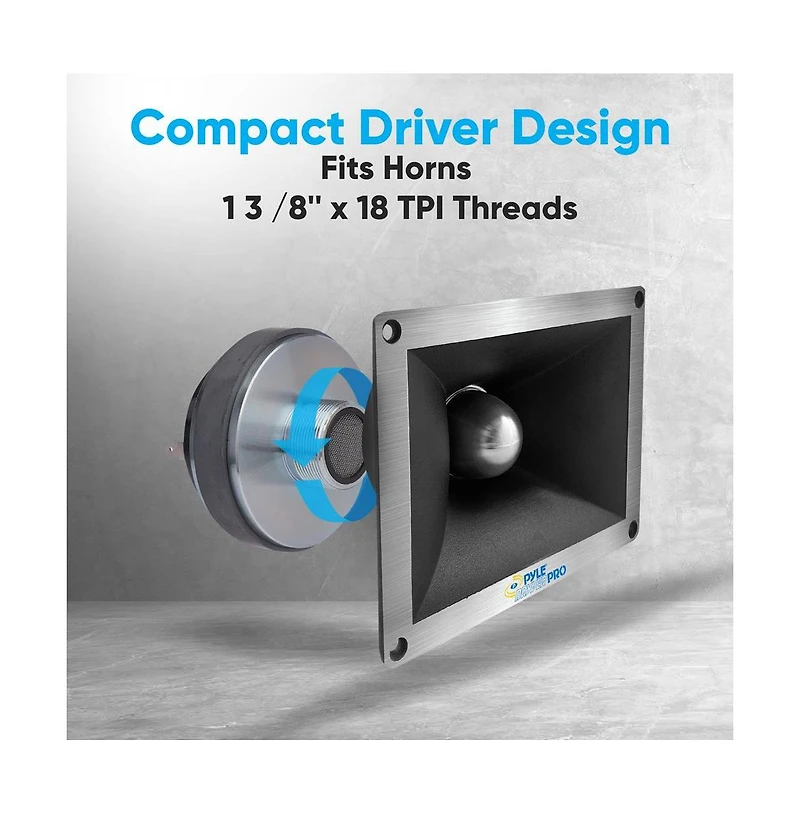 Pyle 1.35" Titanium Horn Driver - 8 Ohm Compression Midrange/Tweeter
