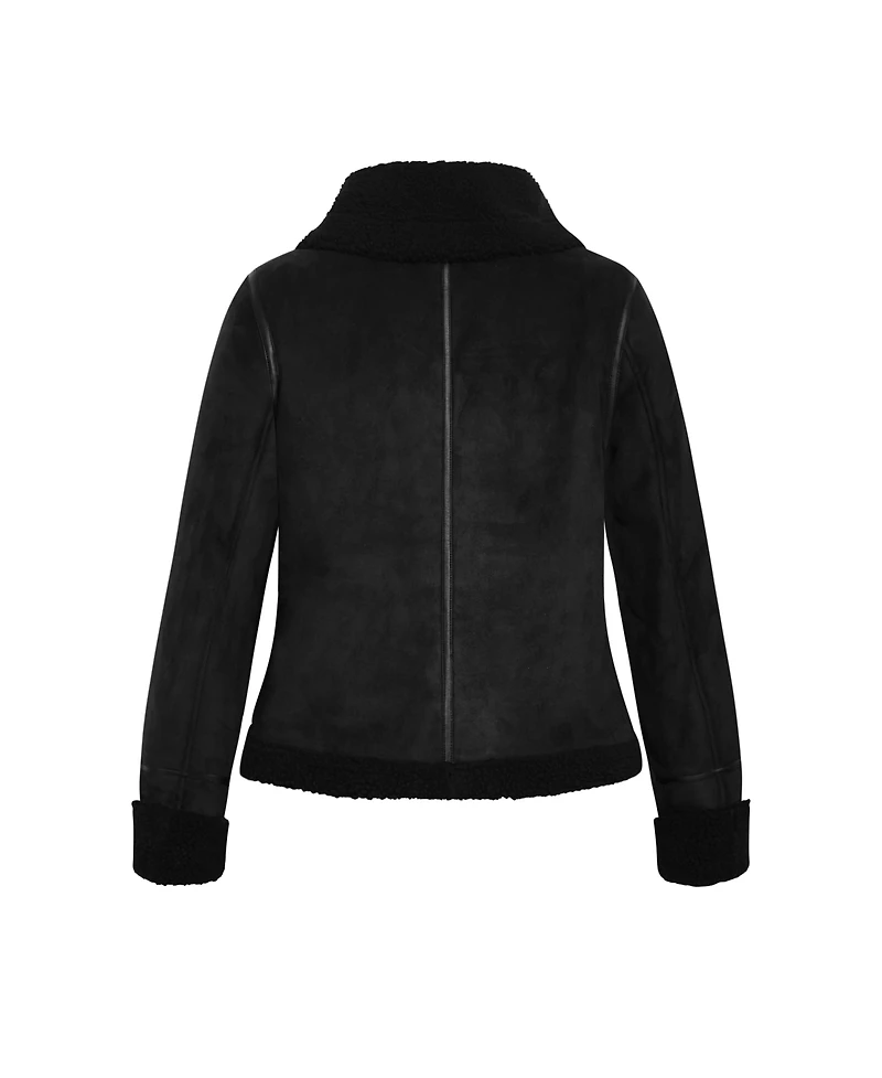 City Chic Plus Sherpa Hunter Jacket