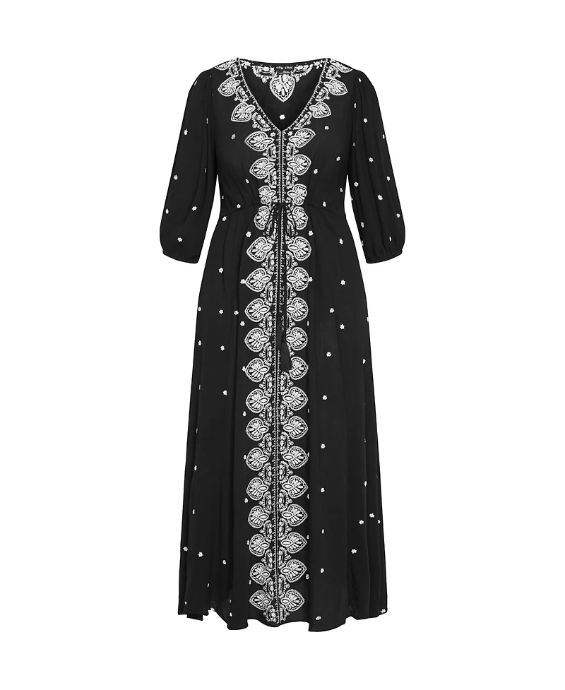 City Chic Plus Ulla Embroidered Dress