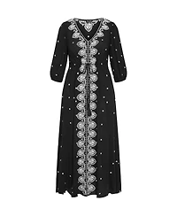 City Chic Plus Ulla Embroidered Dress