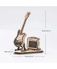 Robotime 3D Jigsaw Wooden Puzzle Guitar Model Gifts for Teen Adult, 6.7"4.1"8.7"