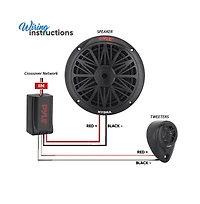 Pyle 6.5'' Marine Component Speakers, 200W, 2-Way Full Range, Black (Pair)