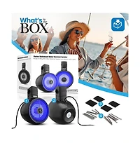 Pyle 6.5'' Marine Wakeboard Speaker System with Built-in Led Lights, 200W, Black