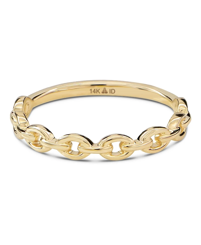 Devata Cable Link Ring in 14K Gold, Size 6, approx. 1.5 grams.