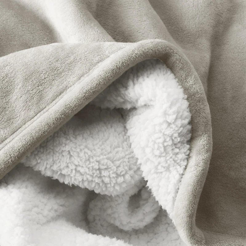 Bare Home Fleece Sherpa Throw Blanket