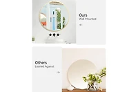 gaomon Round Mirror, 18 Inch Circle Mirror, Hd Eco-Friendly Gold Circle Mirror Metal Frame, Round Vanity Wall Mounted Mirrors for Entryway, Hallway, L