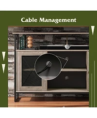 Wlive TV Stand 55 inch TvTall Entertainment Center with Storage Farmhouse Industrial Console for Bedroom Living Room