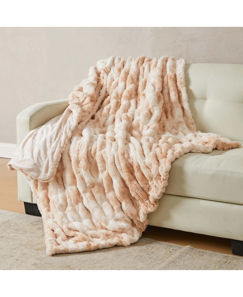 Linery & Co. Faux Fur Reversible Throw Blanket