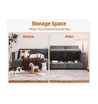 gaomon 87.4" Chenille Reversible Sectional Sofa, 5-Seater Modular Sectional Sofa, Comfy Sectional Sleeper Sofa Couch with Chaise, U-Shape Modular Couc