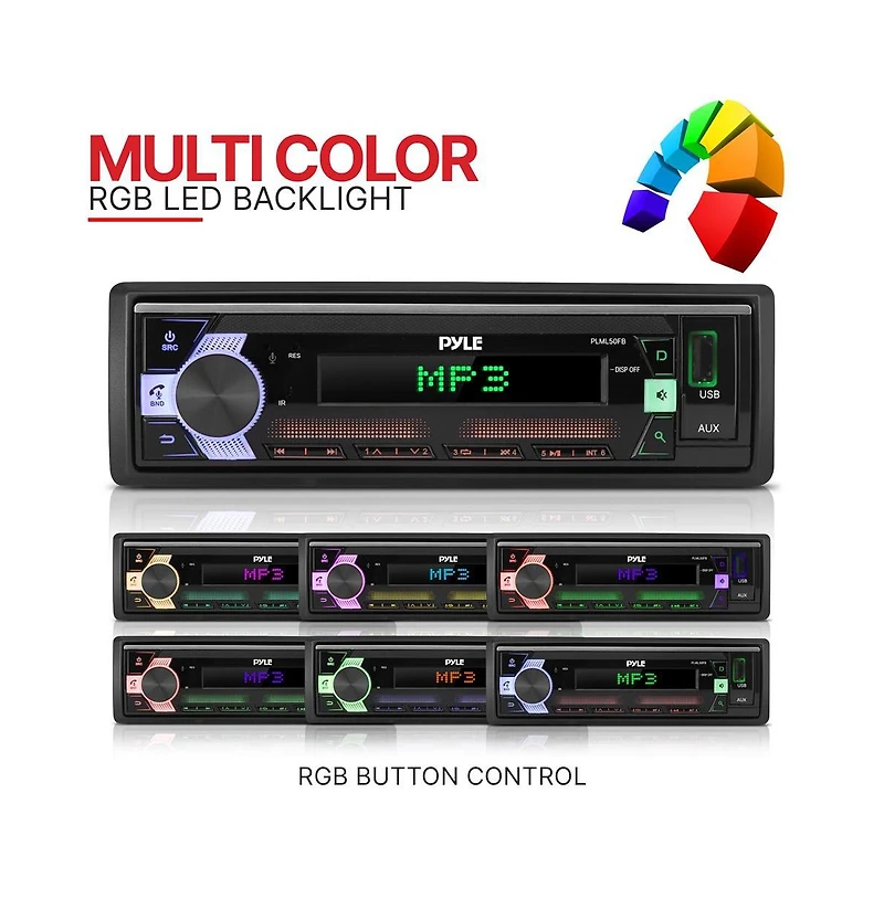 Pyle Am/Fm Bluetooth Stereo Receiver with MP3/Usb/Aux - Single Din