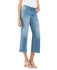 Flying Monkey Women's High Rise Crop Wide Leg Jeans