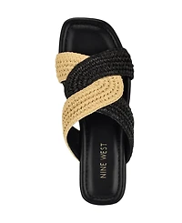 Nine West Women's Quara Woven Flat Slip-On Sandals