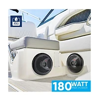 Pyle 8" Waterproof Marine Component Speakers - 180 Watt, Black