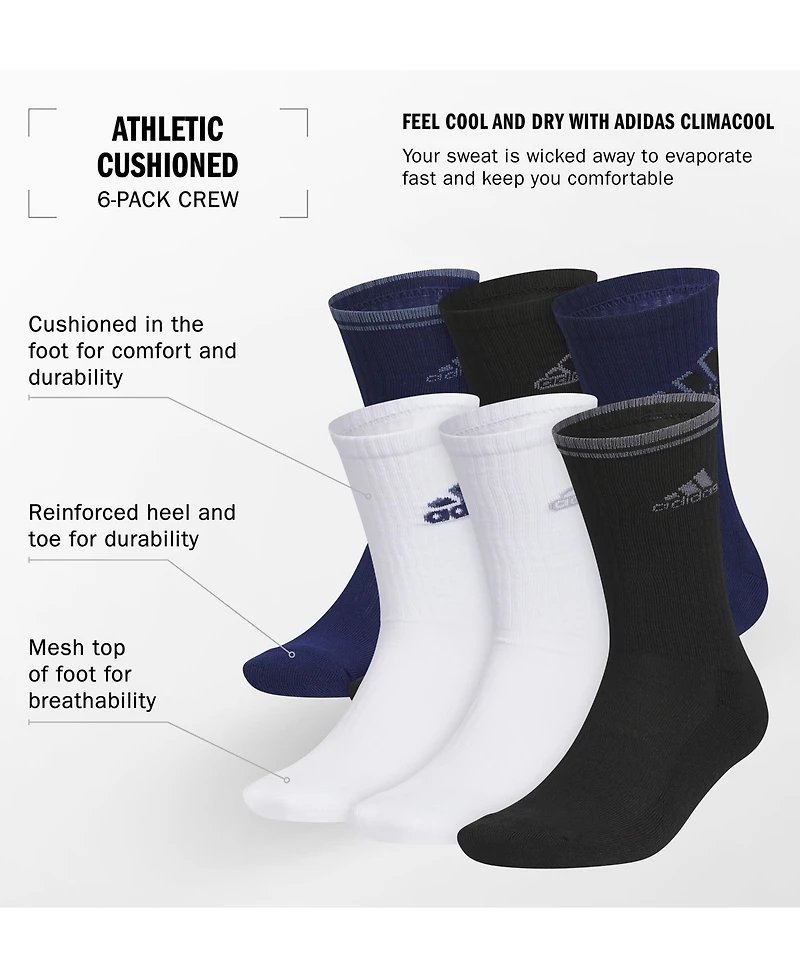 adidas Men's 6pk. Athletic Cushioned Crew Socks