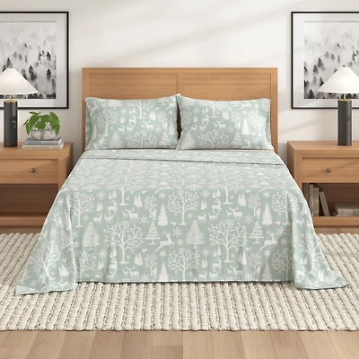 Linery & Co. Ultra-Soft Turkish Cotton Flannel Lodge Print Sheet Set